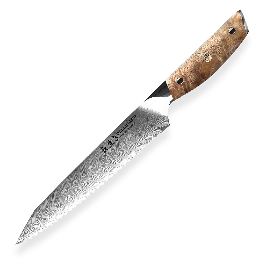 Nůž na pečivo Bread 210 mm Dellinger Longevity Damascus Edition